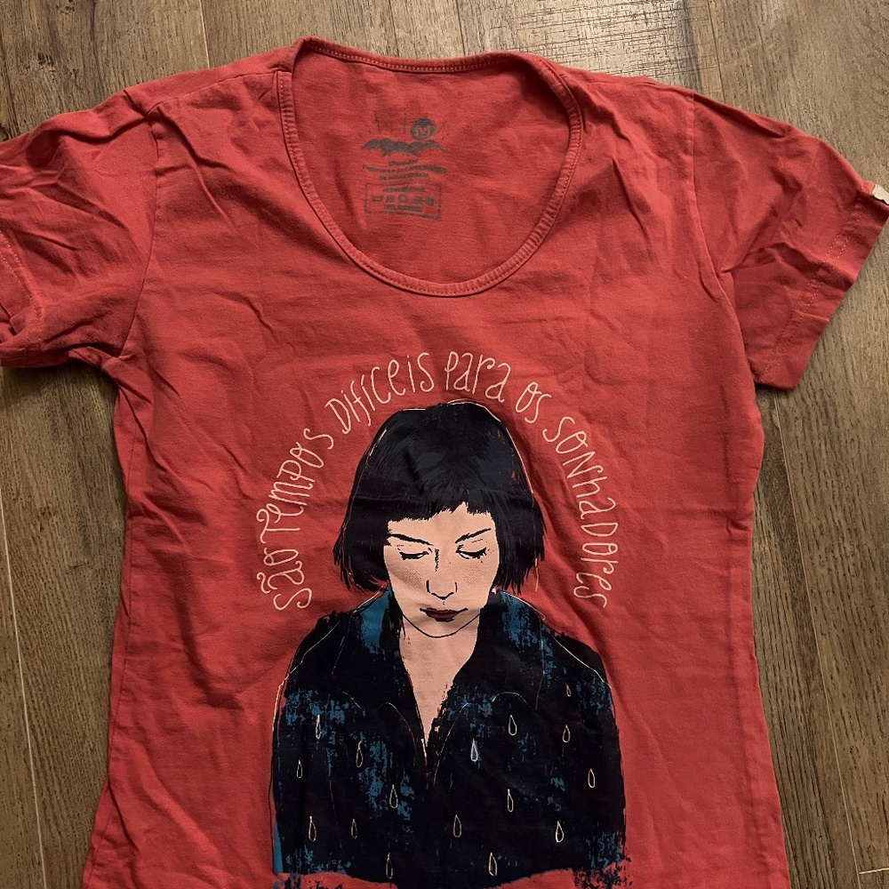 Red Amelie Poulain Womens Graphic Tee Shirt